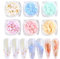 6 Box 3D Blumen Nagelkunst Charms, Acryl Blumen Nagel Strass mit Gold und Silberperlen Ornamenten, Nagel Edelsteine, Nagel Zubehör für Mädchen, Frauen, DIY Nageldesign, Basteldekoration…