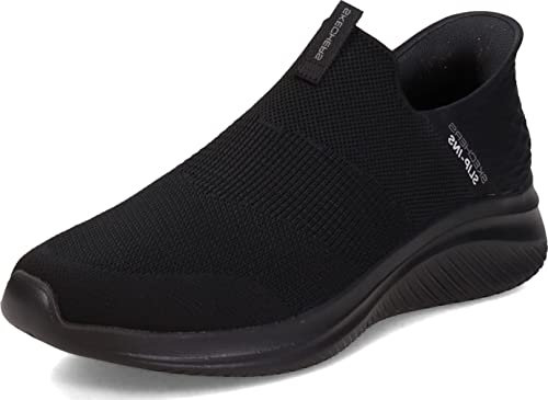 Skechers Ultra Flex 3.0 Smooth Step, Zapatillas Hombre, Black Knit Trim, 42.5 EU