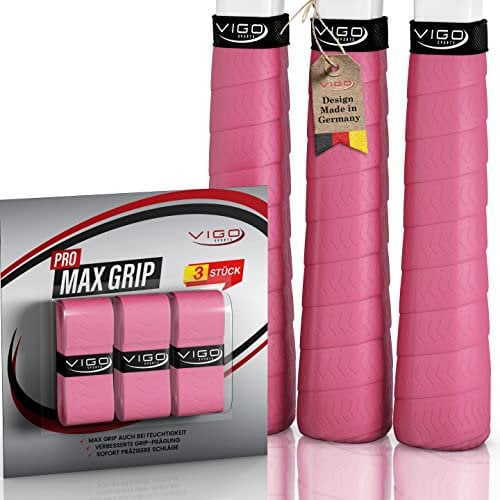 VIGO SPORTS - PRO MAXGRIP [3er Set] Overgrip Griffband Tennisschläger mit speziellem Profil für ultimativen Grip - Tennis Griffband für optimale Schlägerkontrolle mit einfacher Montage