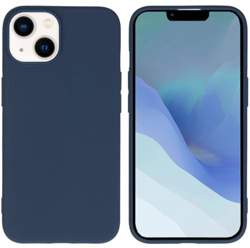iMoshion Softcase,Backcover Hülle kompatibel mit iPhone 14 – Color Back Cover – Silikon Handyhülle Soft Case in Dunkelblau [Matt, Ultradünn, Anti-Rutsch]