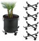 Relaxdays Pflanzenroller ausziehbar, 5er Set, innen & außen, Rolluntersetzer für Blumentopf bis 42 cm Ø, Metall, schwarz