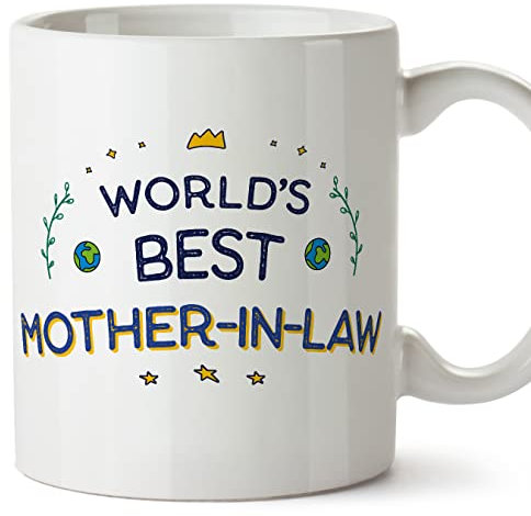 MUGFFINS Tazas para SUEGRA - En Inglés - World's Best - 11 oz / 330 ml - Regalo original y divertido
