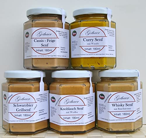 Original Gothaer Senfsortiment 5 Gläser mit 180ml # Set 1
