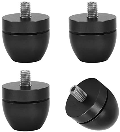 Speaker Isolation Pads, Speaker Isolation Stand Feet Set Aluminum Alloy Amplifier Base Pads Shock Absorption Pads (Black)