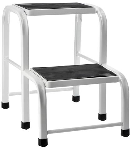 KADAX Aluminiumleiter, klappbare Stehleiter mit 7 Stufen Anlegeleiter bis 150 kg, Trittleiter mit Ablage, Alu-Sicherheitsleiter