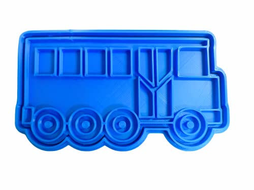 The Cookie Cutter Hub Emporte-pièce en forme de bus urbain et gaufrage assorti pour biscuits, pâte à modeler 13 cm