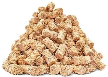 200 Pack Natural Firelighters - Quick Wood Wax Wool Flame Fire Lighters Log Burners | For Lighting Fires In Stoves, Barbecue, Pizza Oven & Smokers, Fire Pit - Safe & Clean Firelighter Fire Starters