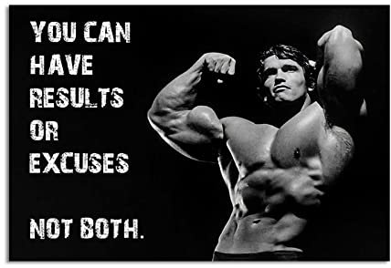 REYTOL Arnold Schwarzenegger Pose Poster Fitness inspirierende Wand Bilder Schwarz -Weiß -Leinwand Bild im Fitnessraum Schlafzimmer Dekor Fitness Sportbilder （Kein Rahmen）