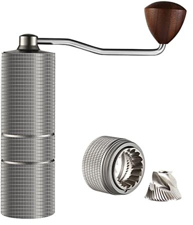 Manual Coffee Grinder,Portable Stainless Steel Manual Coffee Grinder with Adjustable Setting Double Bearing Espresso Grinder Perfect for Home, Office,Camping and Gift (J605)