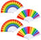 CONNECTION 4 STK Regenbogen Faltfächer Bunt Fächer Handfächer Klein Faltbar Handfächer Tanz Dekorationen Hand Fächer Handfächer Regenbogen für Sommer Frauen Männer Party Hochzeit Handfächer