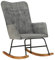 vidaXL Schaukelstuhl, Stuhl mit Schaukelfunktion, Schaukelsessel mit Eisenfüßen, Sessel Relaxsessel Relaxstuhl Schwingsessel, Grau Vintage Canvas