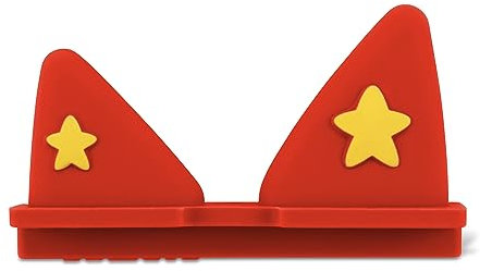 Ersatz Ohren für Toniebox, Ersatzteile für Tonies Lautstärketaste, nur äußere Ohren, mit Gelbe Sterne, 1 Stücken, Rot