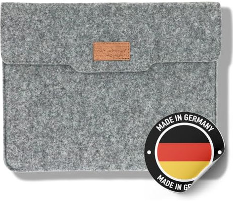 CATHAstories Hülle für alle iPad Pro 12.9 Zoll (6.Gen) Tasche, Case aus nachhaltigem Filz. Farbe Stonegrey (Hellgrau). Auch für iPads MIT Apple Backcase. Made in Germany