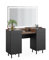 Vicco Schminktisch Anika, Kosmetiktisch mit Spiegel, Anthrazit/Nussbaum, 120 cm mit LED-Spiegel