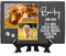 AIGAT Placa Conmemorativa Grande Personalizada de 7.8 x 11.8 / 20 x 30 cm con Nombre, Fecha, Foto y Soporte para Mascota, Gato, Perro, Pizarra, Marcador de Tumba - Dos Fotos