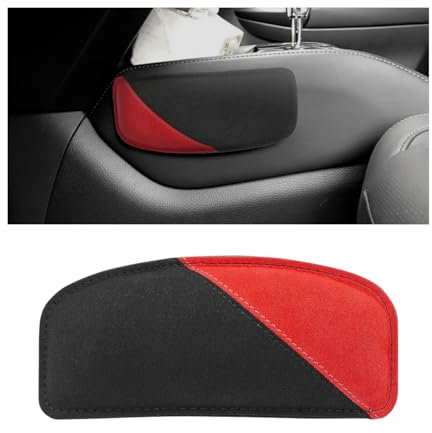 JNNJ Wildleder Kniepolster für Autositze, Auto Knie Leggings Abdeckung, Autotür Armlehne, Armpolster für Die Mittelkonsole, Autotür-Ellenbogenkissen für Auto(Rot)