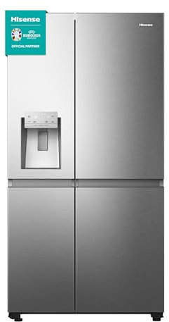 Hisense RS818N4TIC Side by Side – Kühl-Gefrierkombination, EEK C, Eis-Wasserspender, LED Display, Total No Frost, Multi Air Flow, Fast Freeze, Inox Look