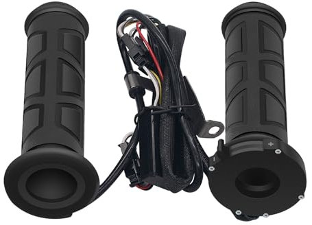 KSIEE Beheizte Motorradgriffe Universal Temperatur Einstellbar Griffabdeckung Gummi Lenkergriffe Motorradzubehör