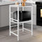 HUOLE Mikrowellen Regal, Ofengestell, 2-lagiges Erweiterbares Mikrowellenständer, Mikrowellenhalter Organizer, Küchenregal Stehend, Arbeitsplatte Küche mit Haken-40/64 * 36,5 * 78cm – weiß