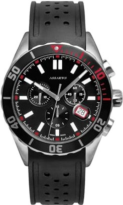 ASSARTO® - Herren Uhr (Schwarz) 316L Edelstahl Gehäuse & Silikon Armband - Schweizer Quarzwerk - Männer Chronograph Herrenuhr & Armbanduhr (Outdoor Experience) analog hochwertig, wasserdicht