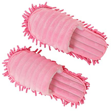 Ipetboom 1 Paar Bodenreiniger Staubwischen Mopp-Sandalen Socken Wischen Bodenwischer Mit Schnappsieb Bodenreinigungspantoffel Volital Hara Schuh Staubdicht Rosa Damen