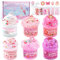 LAWOHO 6 Packs de Rose Slime Kit - Cloud Slime, Butter Slime & Clear Slime, Slime Fluffy pour Enfants avec Various Slime add-ins, Slime Party Favors pour Filles et garçons, 360ml Slime Enfant(Picnic)