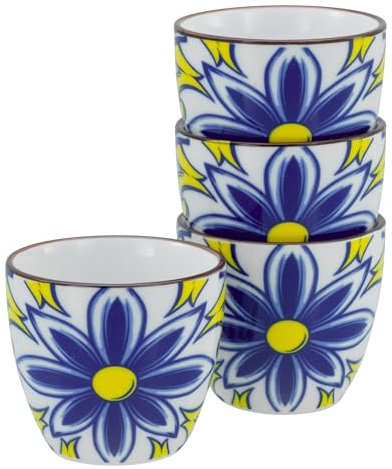 CreaTable, 21890, Serie Aladin, 4-teiliges Geschirrset für 4 Personen, Espresso Set aus Steinzeug, spülmaschinen- und mikrowellengeeignet, Qualitätsproduktion