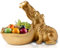 Comfify Hip Hippo Figur aus Kunstharz - Funky Nilpferd Skulptur mit offenem Schalen-Design für Snacks, Schlüssel oder Schmuck - dekorativer Halter mit edlem goldenem Finish - verspielter Akzent für