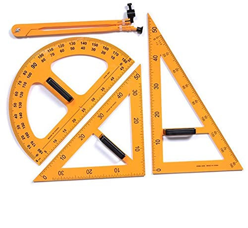 Compas Professionnel Compass for la géométrie - Règle d'enseignement multifonction Set Triangle Compasses Stractor Mesure de la règle des mathématiques Géométrie des mathématiques Compas de Crayon