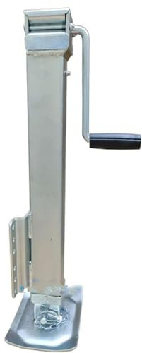 QICBYING Schwerlast-Schraube Wagenheber Mit Fußplatte - Verzinkte Handgekurbelte Vierkantrohr-Anhänger Heber, Tragfähigkeit 7000 Lbs, 3-teilig Verstellbare Anhängerhebebühnenhalterung