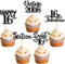 30 Stück Vintage 2009 Cupcake Toppers Glitzer Happy 16th Geburtstag Tortendeko Sweet 16 Fabulous Sixteen Kuchen Deko für 16th Geburtstag Hochzeit Jahrestag Party Schwarz