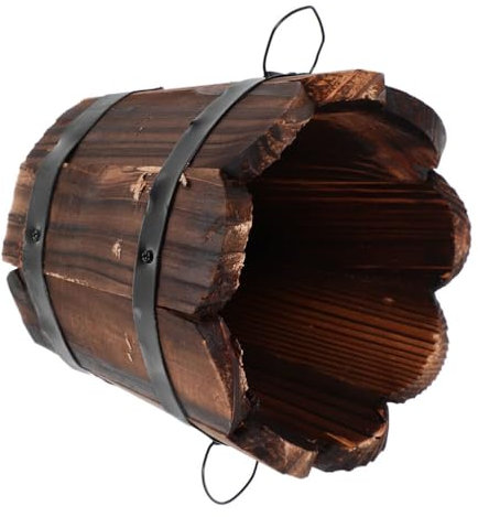 Supvox Retro Holz Blumentopf Pflanze Topf Tablett Wein Pflanzer Topf Vielseitig Für Indoor/Outdoor Decor