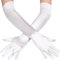 Loiluliy Satin Handschuhe Lang, 1 Paar Handschuhe Damen Elastic Classic Abendhandschuhe Seidenhandschuhe 1920er Style white Gloves für Oper, Maskerade, Cosplay-Kostüme, Halloween-Party