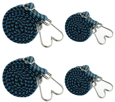 Spanngummi mit Haken,2 Stück 2 m Expander Spanngurte mit Haken 2 Stück 1 m Gepäckspanner Flach Breit Gummiseile Elastischer Spannband zum Fahrrad Motorrad Autotransporter Camping