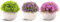 Emyimom 3er Set Künstliche Blumen Bonsai Kunstpflanze mit Topf, für Hochzeit/Büro/Zuhause Dekoration (3, Lila,Lila,Grün)