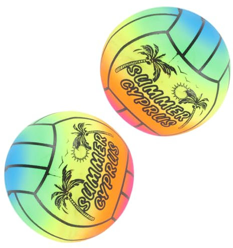 Alasum 2pezzi Palloni Gonfiabili da Pallavolo per Spiaggia e Piscina Giocattoli Sportivi Colorati Rainbow per attività Indoor e Outdoor Gioco Divertente per Adolescenti