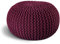ELYFLAIR® handgefertigter Strickhocker Ø 55cm o. Ø 45cm I Sitzpouf Sitzpuff Bodenkissen Sessel Kissen Sitzhocker Sitzsack - mit eleganter Grobstrick-Optik - Dekoration Interieur (Lila, Ø 45cm)