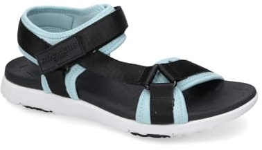 Dockers by Gerli Damen Klassische Sandalen, Frauen Sandalen,Badelatschen,Badeschlappen,Badesandalen,Wasserschuhe,schwarz/türkis,39 EU