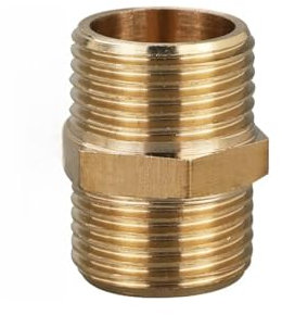 Brass Pipe Fitting Hex Nipple 1/8 1/4'' 3/8'' 1/2''Male Thread Coupler Connector Copper(3-3)