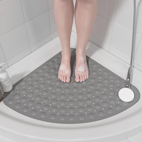 XIYUNTE Tapis de douche d'angle antidérapant et anti-moisissure – 54 x 54 cm – Tapis de douche antidérapant pour salle de bain – Tapis de bain antidérapant pour salle de bain – Lavable en machine