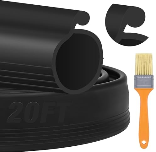 ToLanbbt Joint d'étanchéité en caoutchouc pour porte de garage de 6 m – Joint d'étanchéité de rechange pour porte de garage – Bande d'étanchéité de rechange pour porte de garage – 6 m (noir)