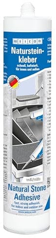 WEICON Colla per pietra naturale, 290 ml, elevata adesione iniziale, per tutti i tipi di pietre, per interni ed esterni, senza solventi, bianco