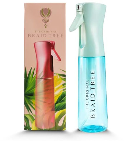 The OG Spray Bottle for Hair - 300ml Plastic Continuous Spray Bottle with Ultra Fine Mist Spray for Hairstyling, Barbers, Salons, Cleaning, Plants, Versatile Spray Bottles - The Braid Tree (Blue)
