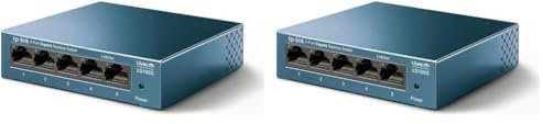 TP-Link Switch Ethernet (LS105G) Gigabit 5 Ports RJ45 Metallique 10/100/1000 Mbps, Idéal pour étendre Le réseau câblé pour Les PME et Les Bureaux à Domicile (Lot de 2)