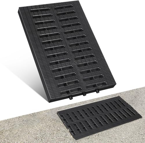 DOITOOL Drain Grate 12.20X7.87 Inch Plastic Drainage Cover for Outdoor Kitchen Garden Garage Floor Sewer Channel Grate with Easy Clean and Heavy Load Capacity