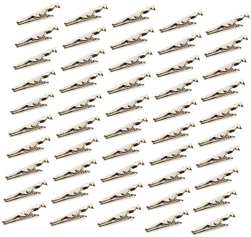 GETAJGHSD 50 pièces Pince Crocodile Électrique Clips à Ressort Plaqué pour Test de Câble Accessoire Pratique pour Soudure DIY et Électricité