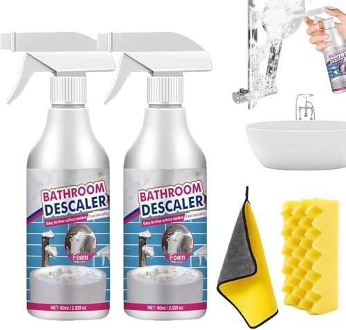Spray schiumogeno disincrostante per il bagno, detergente per macchie ostinate, spray schiumogeno per il bagno per vasca da bagno, WC, vetro, rubinetto (2)