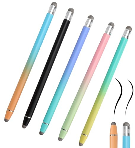 Lot de 5 Stylet Tablette, Stylet Tactile, Tablette Stylets avec Pointes en Fibre de 6,4 mm/4,5 mm Convient pour téléphones Portables, tablettes et Ordinateurs