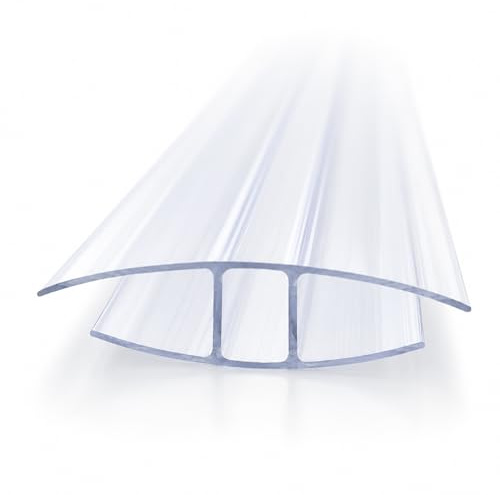 Floordirekt Hohlkammerplatte Verbinder 16 mm, für 60,5 x 121 cm Stegplatten Doppelstegplatten aus Polycarbonat - für Garten, Gewächshaus & Modellbau - witterungsbeständig & lichtdurchlässig
