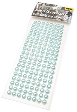 152 Perlen hellblau 6mm selbstklebend, Dekosteine, Schmucksteine, Kristalle, Karten, viele Farben